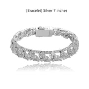 10mm Diamond Cuban Link Necklace and Bracelet Set