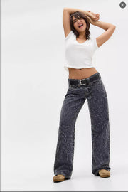 Straight Striped Jeans