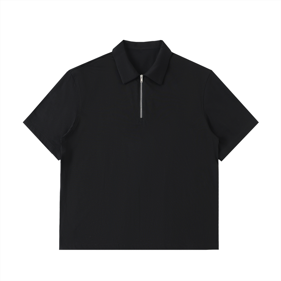 Zip Cotton Polo Shirt