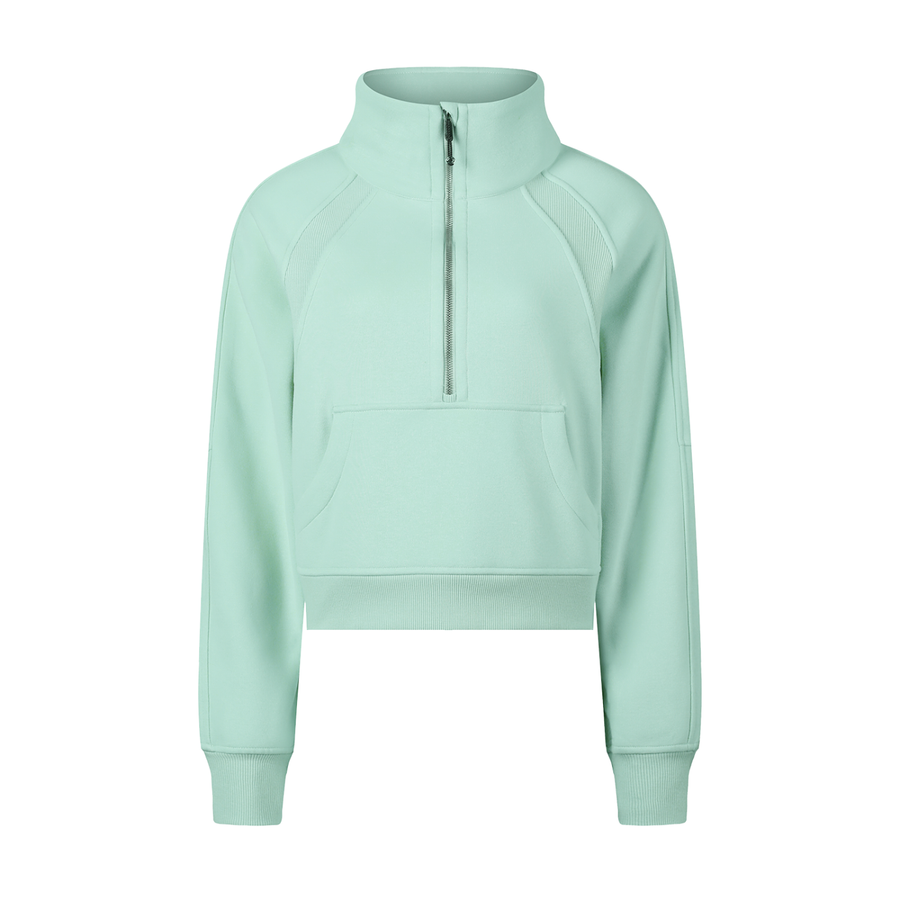 Half-Zip Cropped Sweatshirt