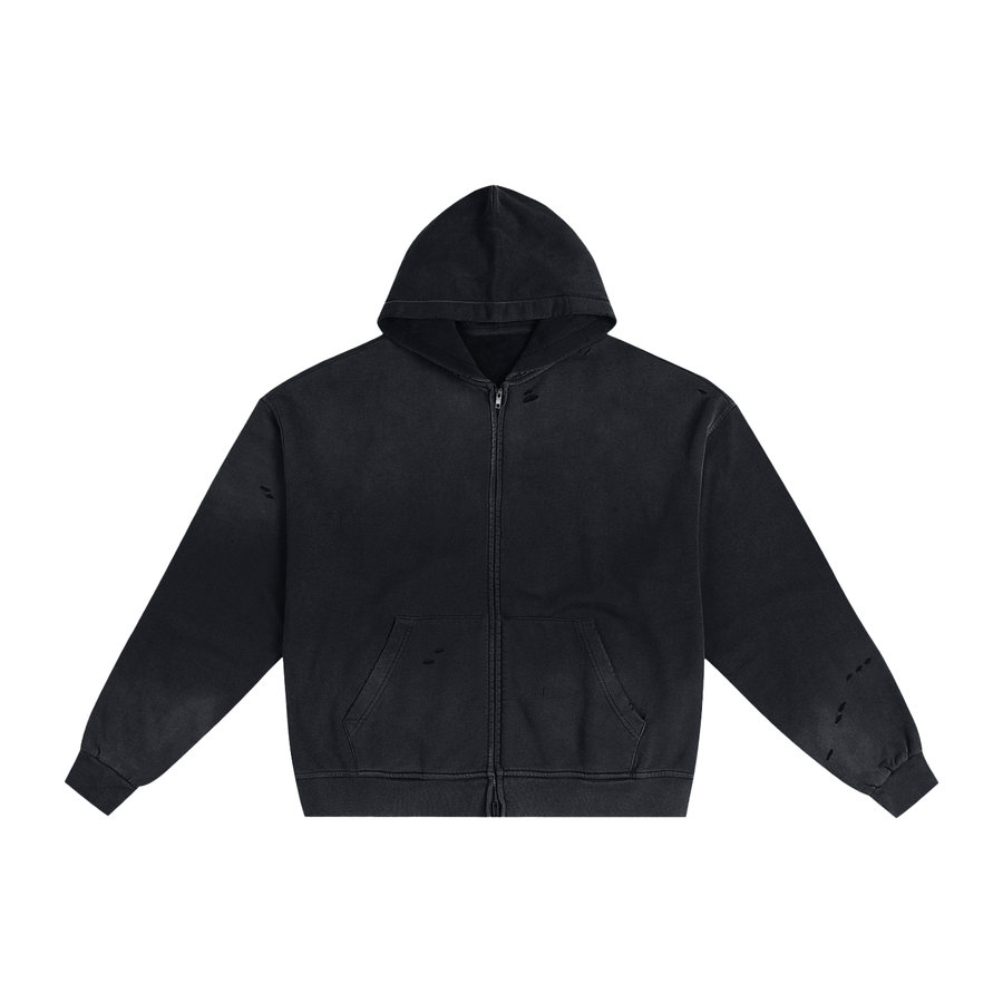 Frayed Sunfade Zip Hoodie
