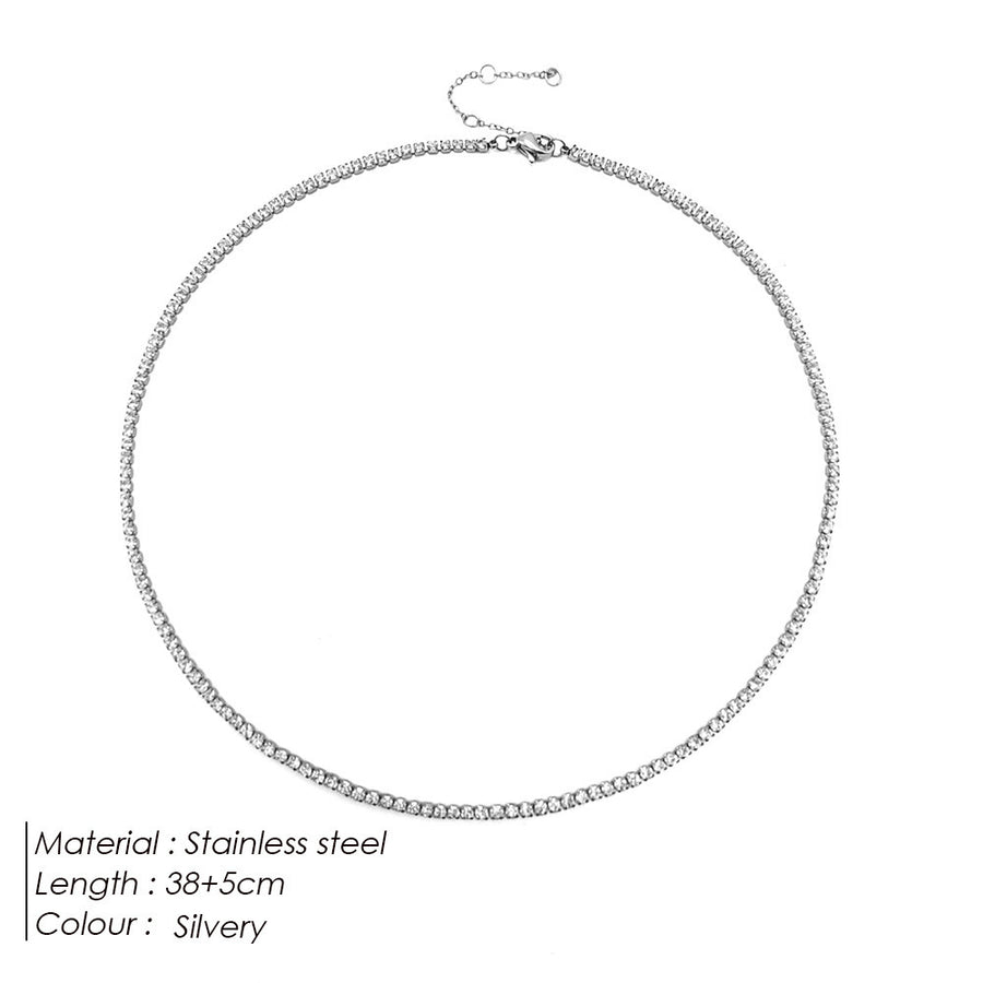 Round Tennis Clavicle Necklace