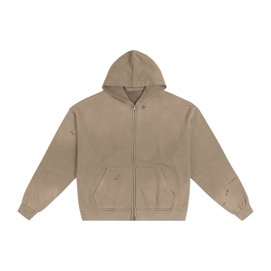 Frayed Sunfade Zip Hoodie