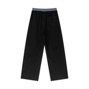 Plaid Contrast Waist Pants