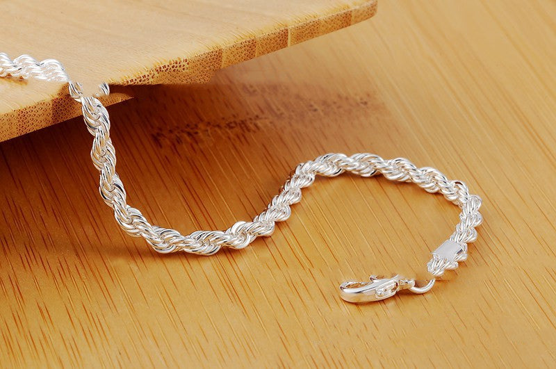 Silver Jewelry Rope Bracelet