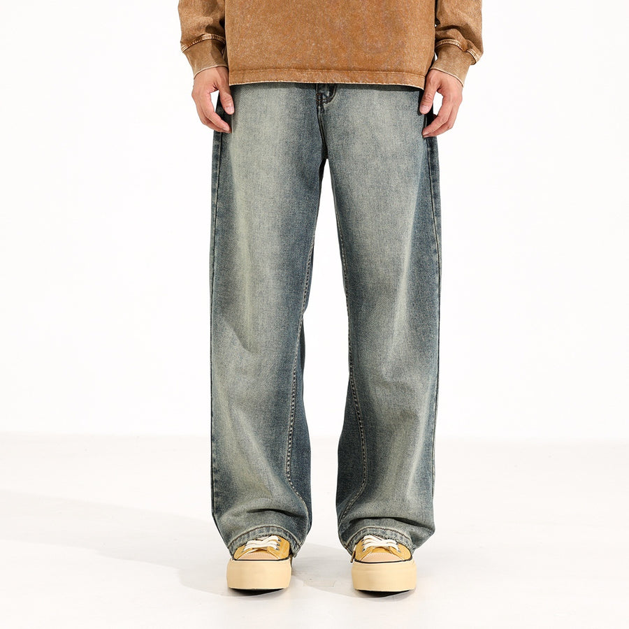 Mens Loose Wide-leg Jeans