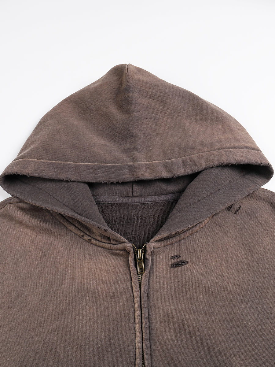 Frayed Sunfade Zip Hoodie