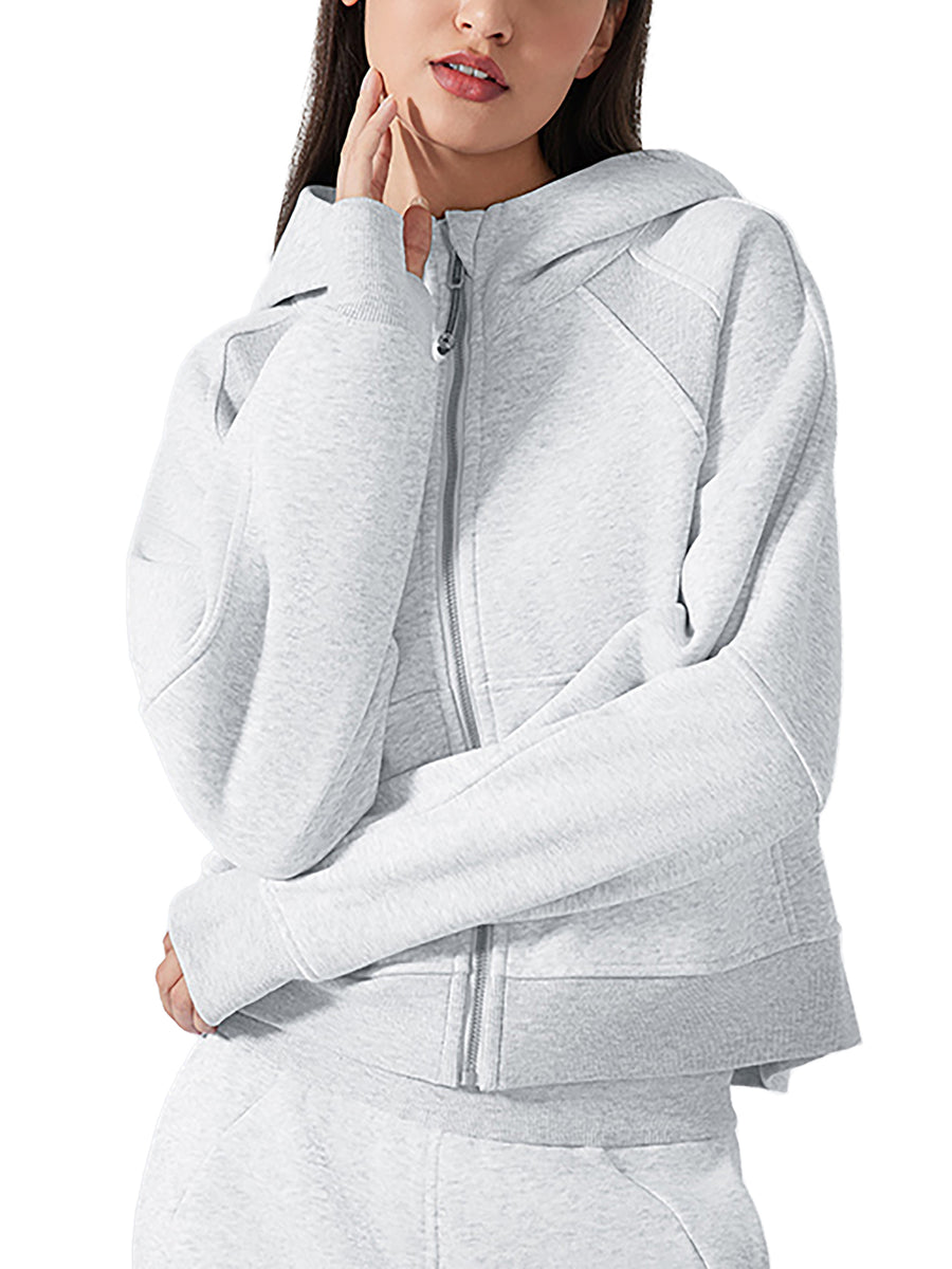 Zip-Through Cropped Hoodie
