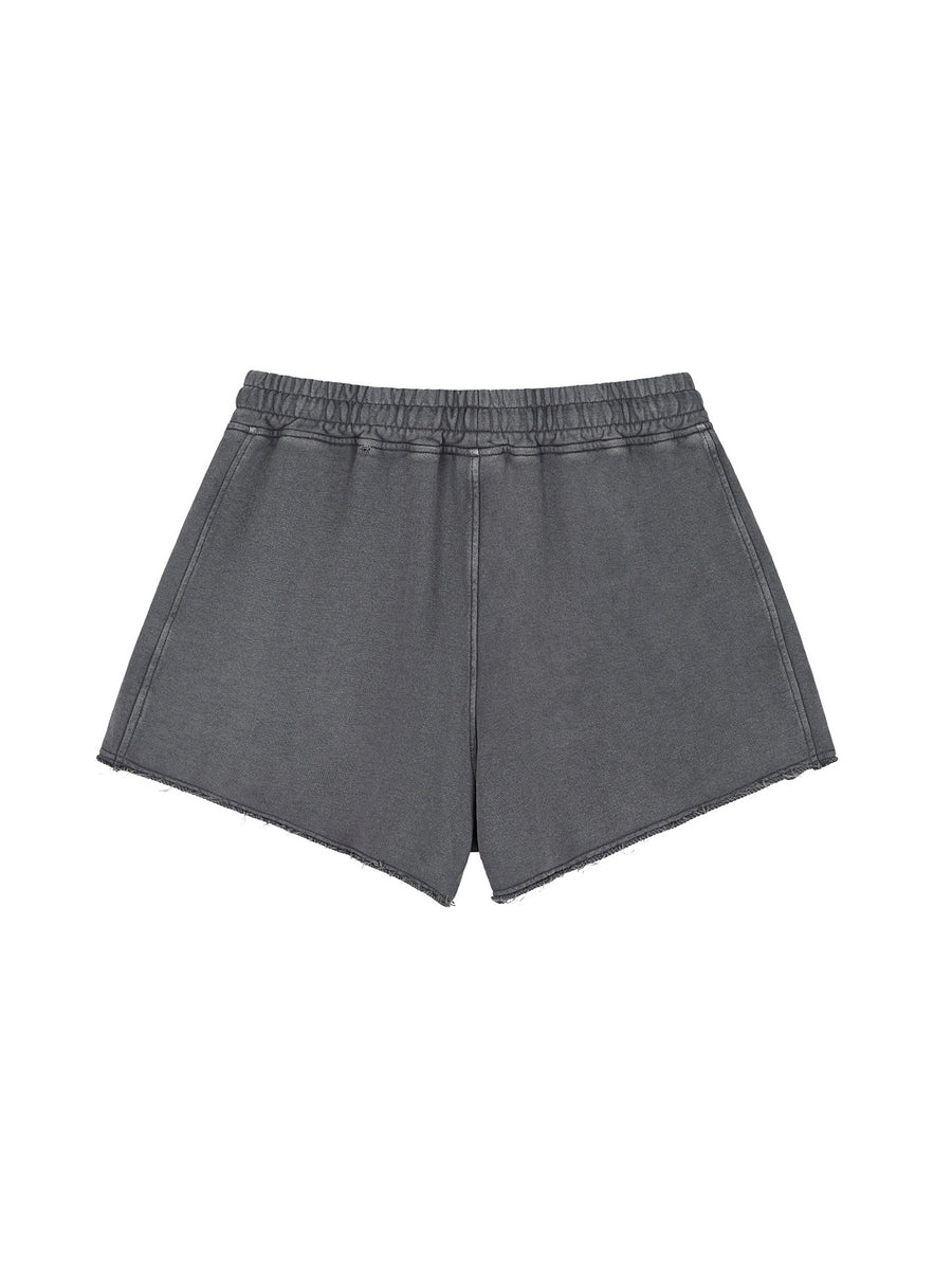 Raw Edge Drawstring Shorts