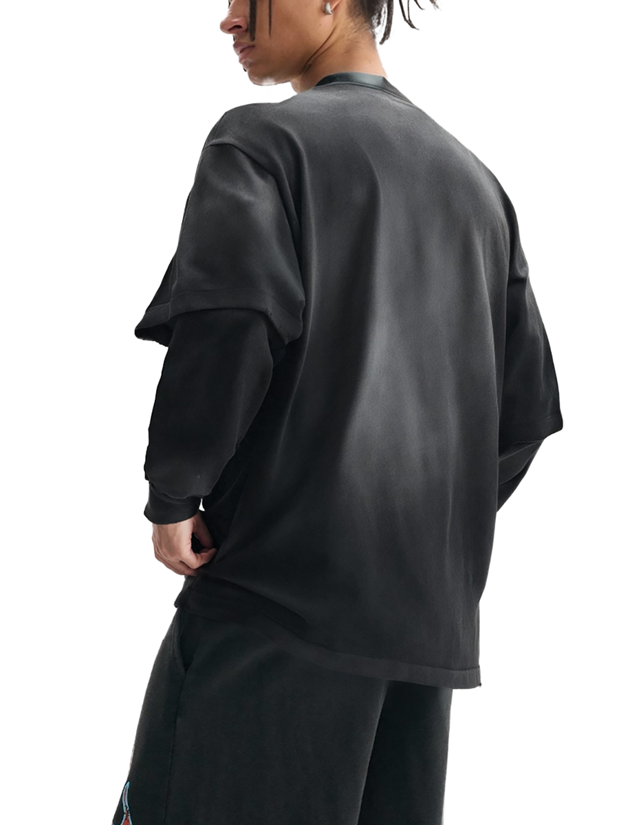 Sunfade Frayed Faux Two-Piece