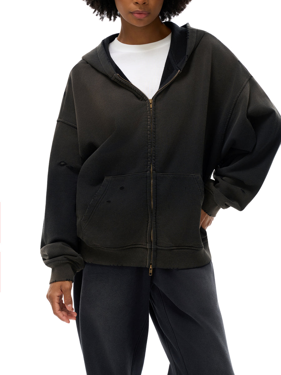 Frayed Sunfade Zip Hoodie