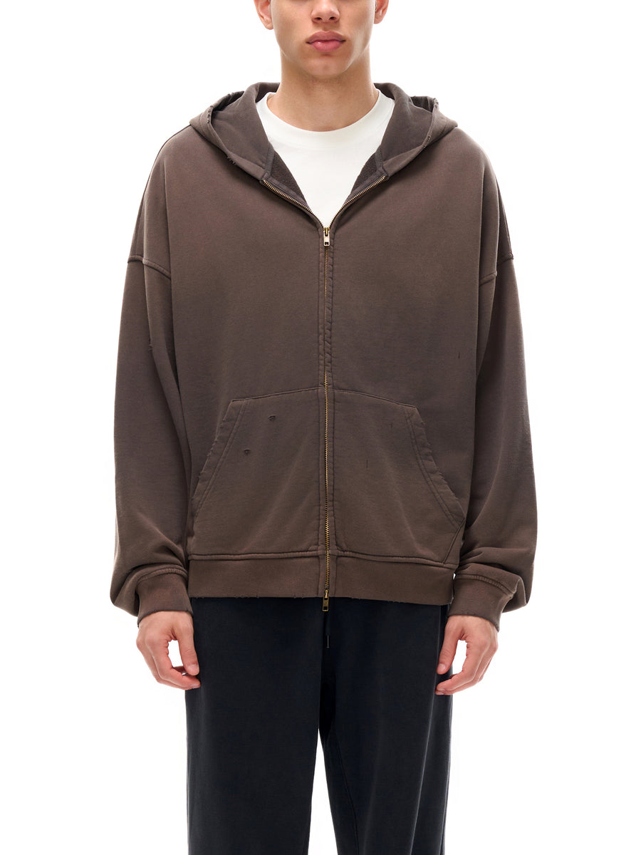 Frayed Sunfade Zip Hoodie