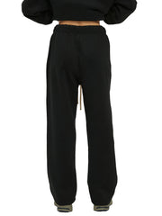 Unisex Solid Color Fleece Straight Leg Pants