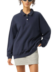 Polo-Collar Sweatshirt