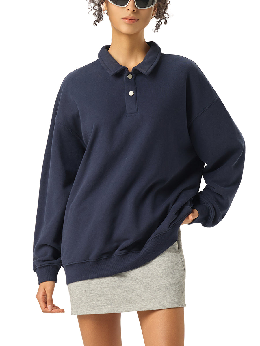 Polo-Collar Sweatshirt