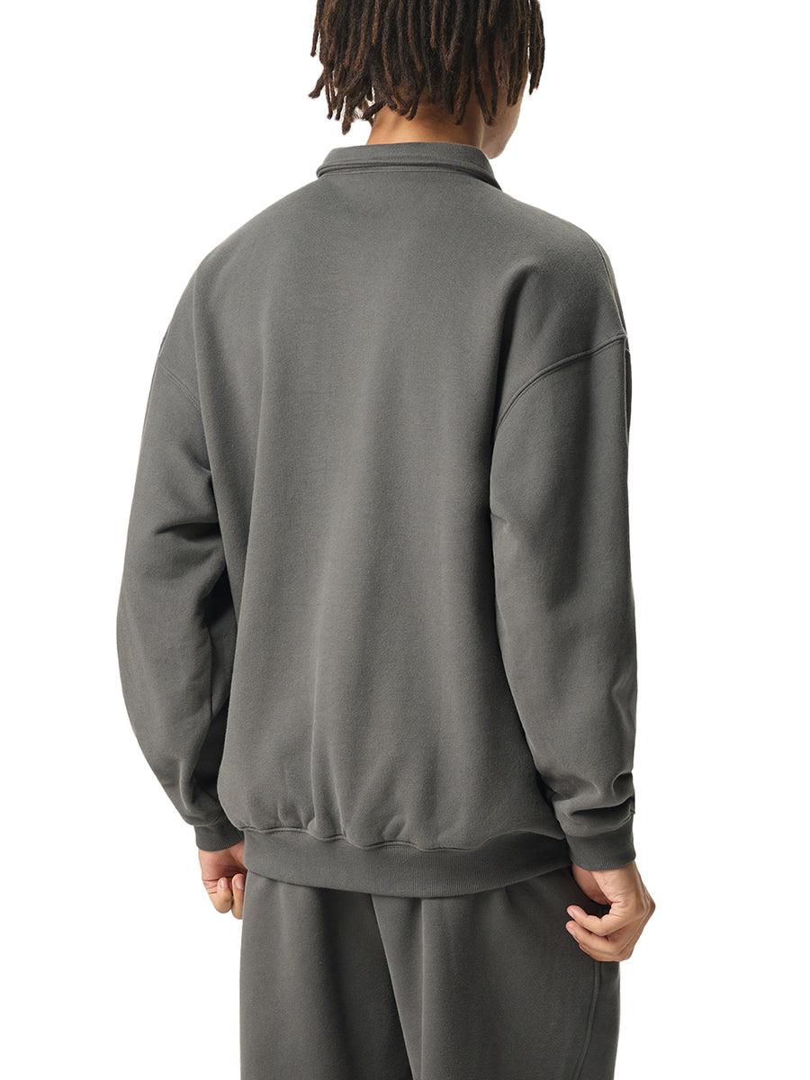 Polo-Collar Sweatshirt
