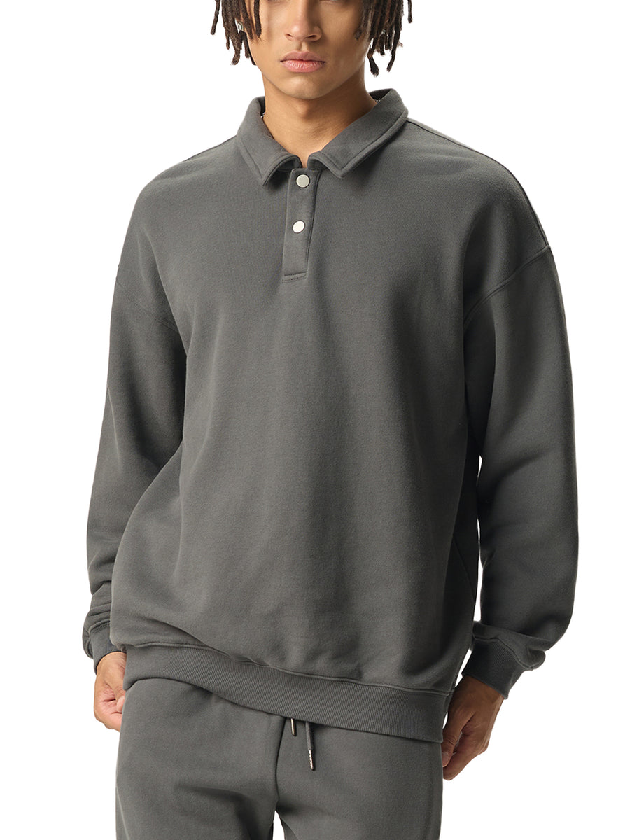 Polo-Collar Sweatshirt