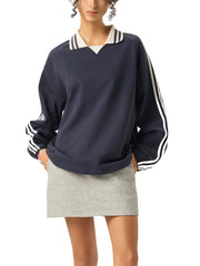 Striped Collar Sweatshirt