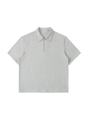 Zip Cotton Polo Shirt