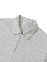 Zip Cotton Polo Shirt
