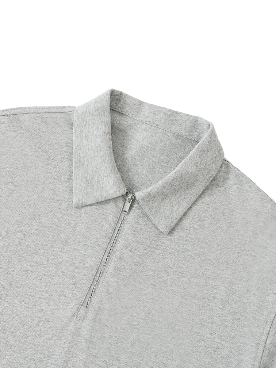 Zip Cotton Polo Shirt