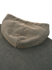 Vintage Frayed-Hem Hoodie