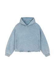Vintage Frayed-Hem Hoodie