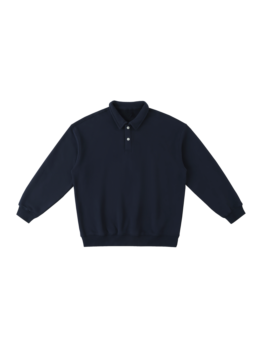 Polo-Collar Sweatshirt
