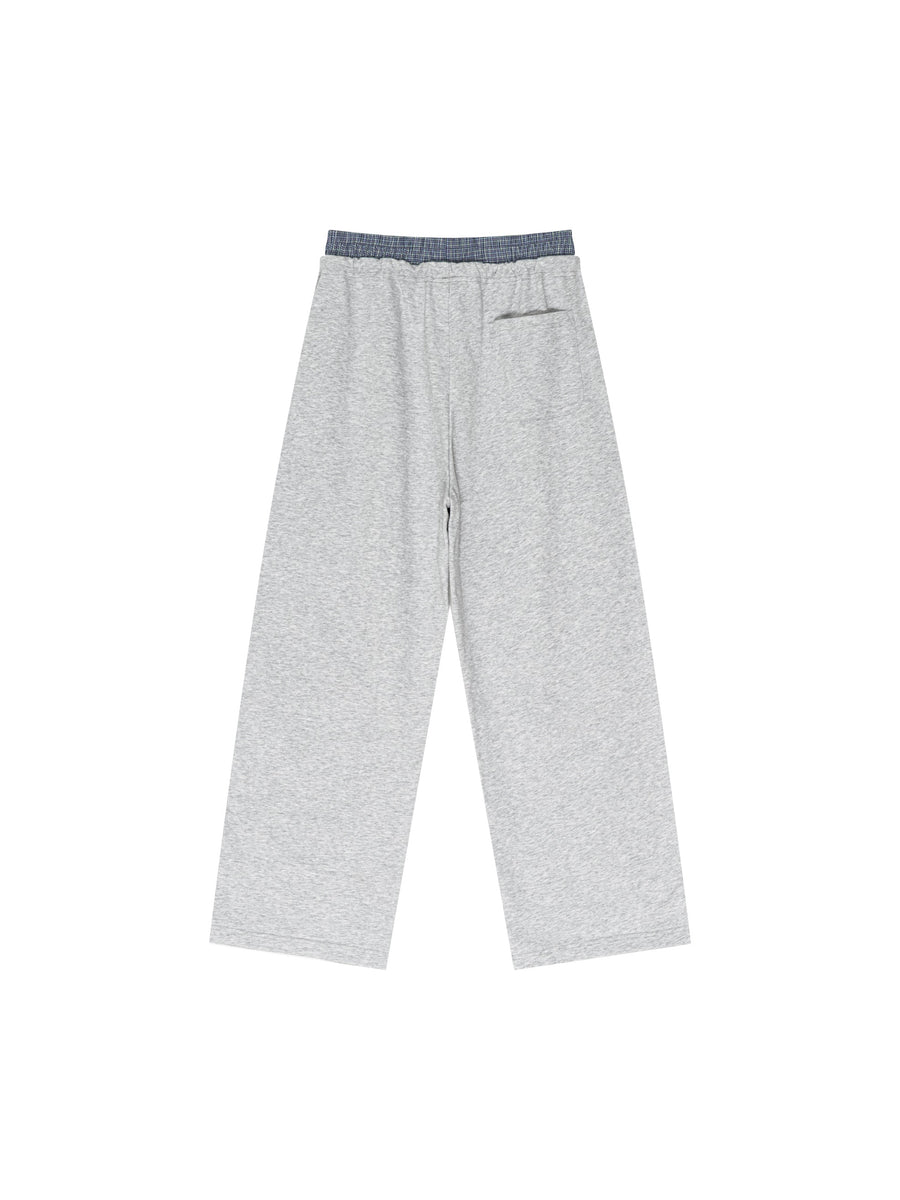 Plaid Contrast Waist Pants