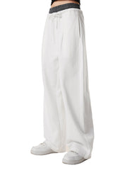 Plaid Contrast Waist Pants