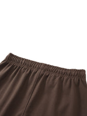 Solid Color Straight-Leg Sweatpants