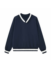 V-Neck Collar Sweatshirt