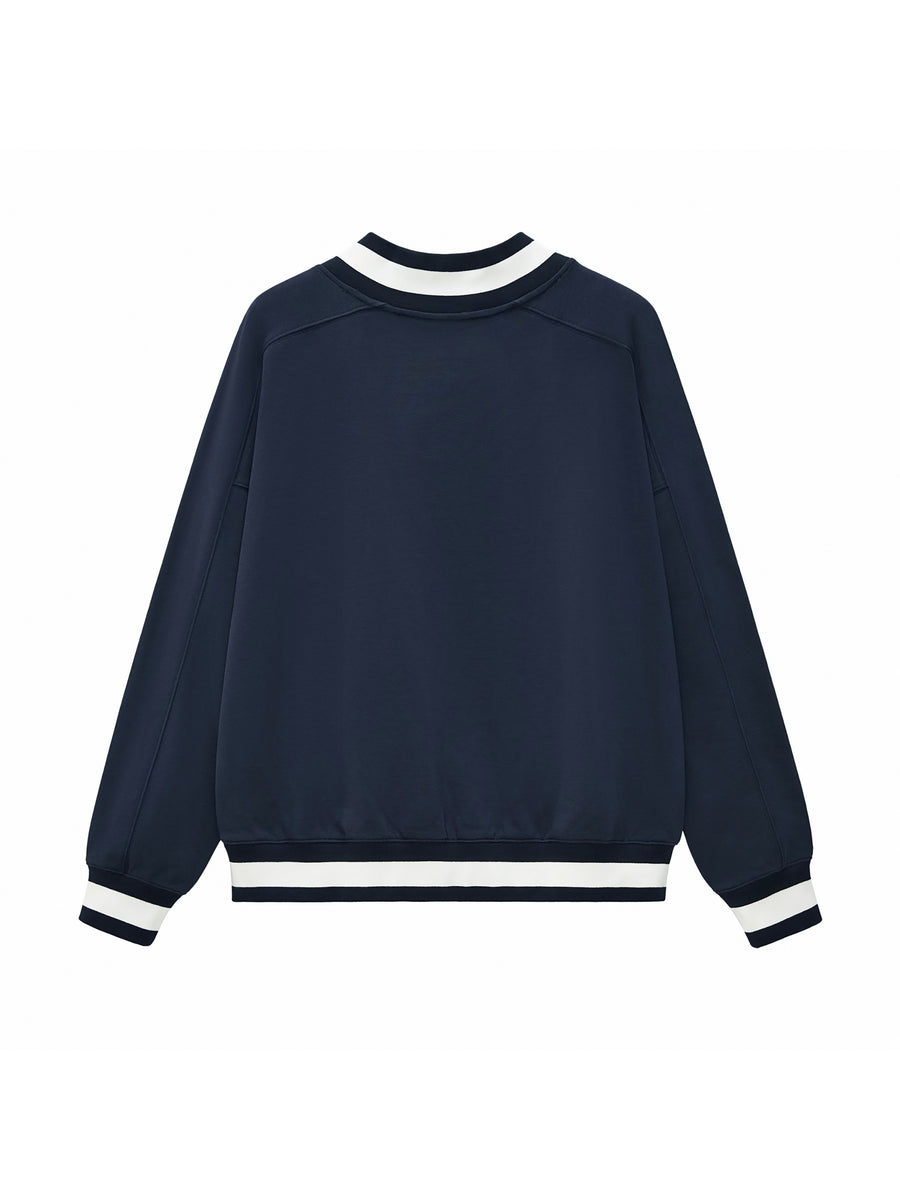 V-Neck Collar Sweatshirt