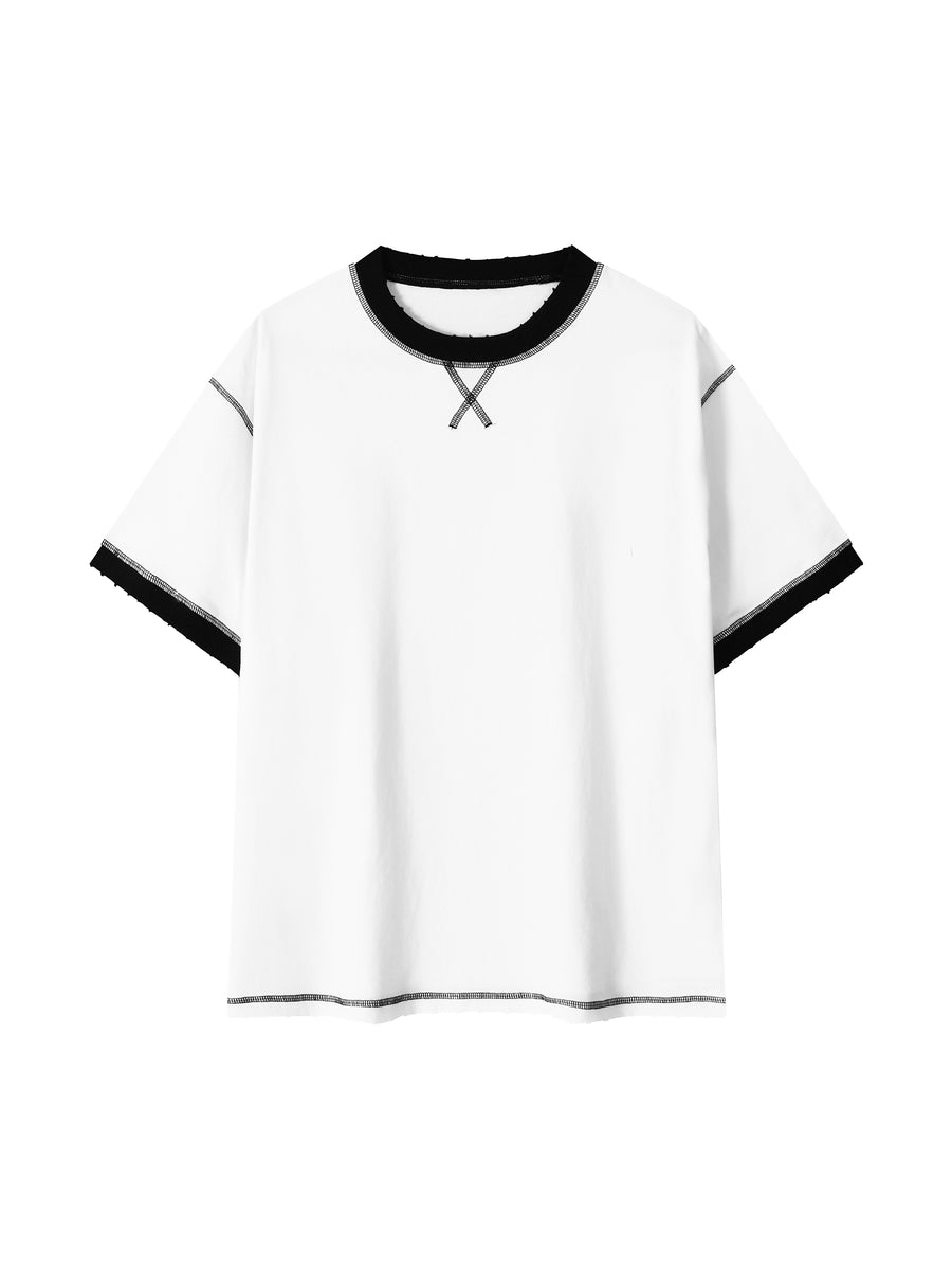 Stitched Cotton T-Shirt