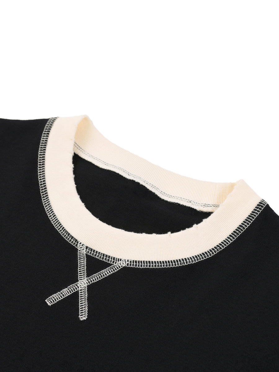 Stitched Cotton T-Shirt